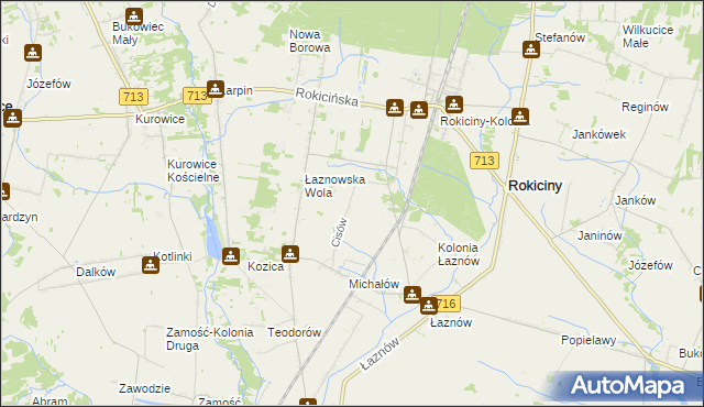mapa Cisów gmina Rokiciny, Cisów gmina Rokiciny na mapie Targeo
