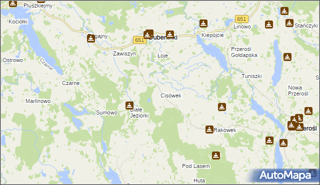 mapa Cisówek gmina Dubeninki, Cisówek gmina Dubeninki na mapie Targeo