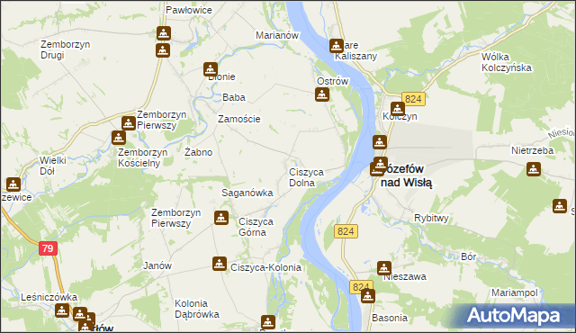 mapa Ciszyca Dolna, Ciszyca Dolna na mapie Targeo