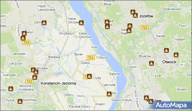 mapa Ciszyca gmina Konstancin-Jeziorna, Ciszyca gmina Konstancin-Jeziorna na mapie Targeo