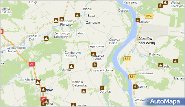 mapa Ciszyca Górna, Ciszyca Górna na mapie Targeo