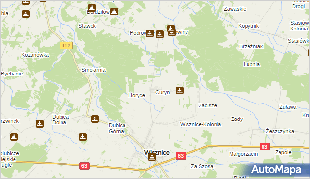 mapa Curyn, Curyn na mapie Targeo