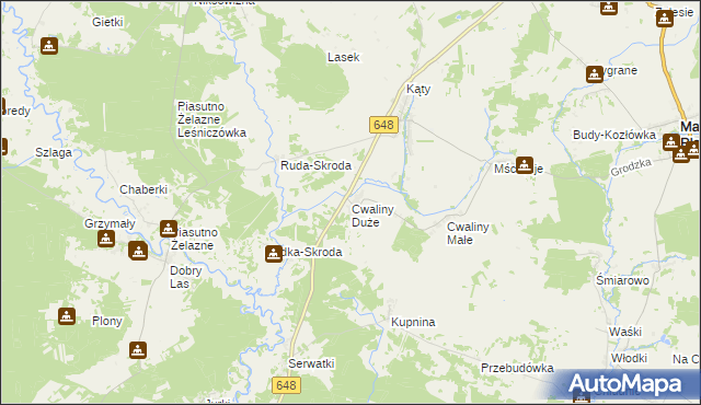 mapa Cwaliny Duże, Cwaliny Duże na mapie Targeo