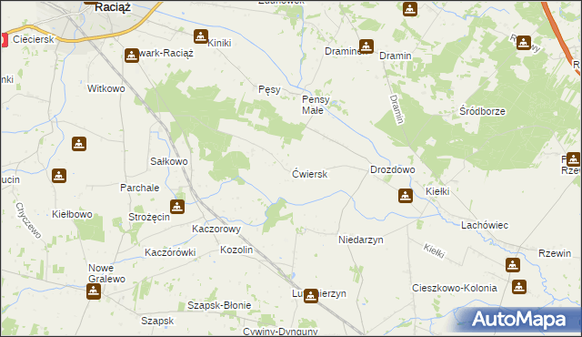 mapa Ćwiersk, Ćwiersk na mapie Targeo