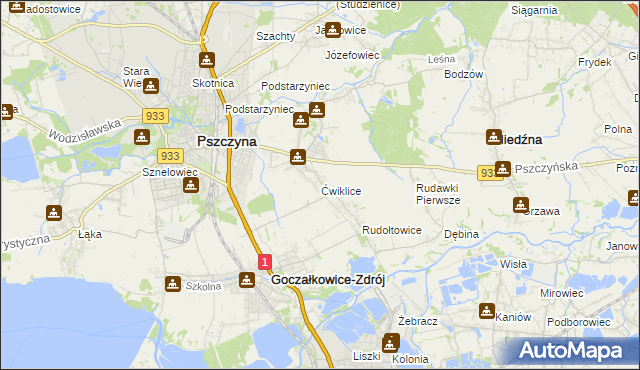 mapa Ćwiklice, Ćwiklice na mapie Targeo
