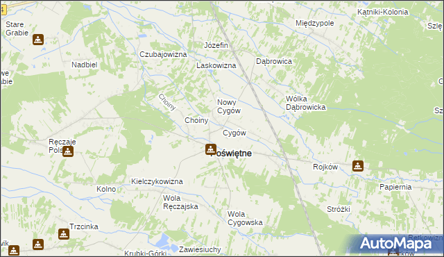 mapa Cygów, Cygów na mapie Targeo