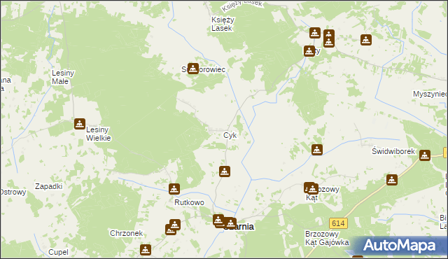 mapa Cyk gmina Czarnia, Cyk gmina Czarnia na mapie Targeo