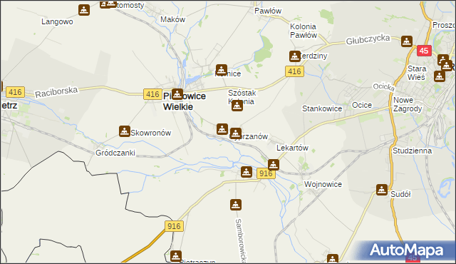 mapa Cyprzanów, Cyprzanów na mapie Targeo