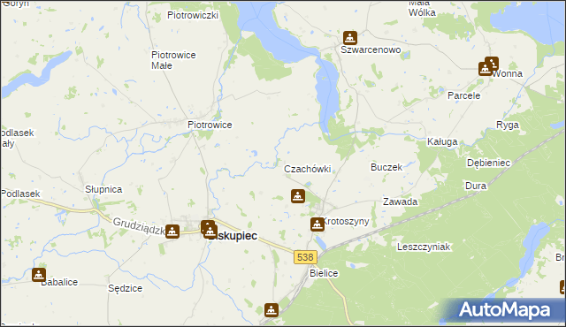 mapa Czachówki, Czachówki na mapie Targeo