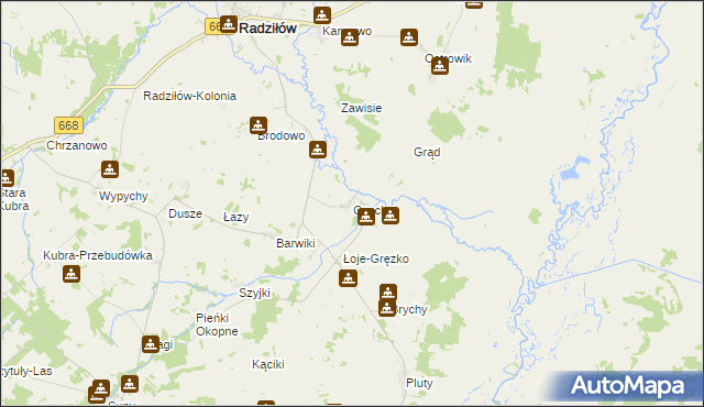 mapa Czachy gmina Radziłów, Czachy gmina Radziłów na mapie Targeo