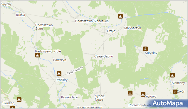 mapa Czaje-Bagno, Czaje-Bagno na mapie Targeo