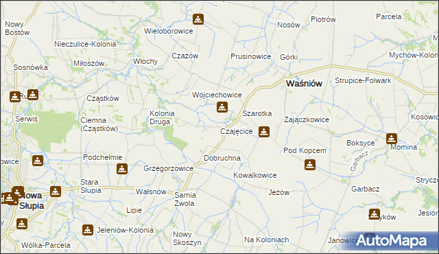 mapa Czajęcice, Czajęcice na mapie Targeo