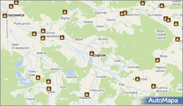 mapa Czajków powiat ostrzeszowski, Czajków powiat ostrzeszowski na mapie Targeo