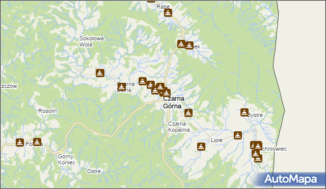 mapa Czarna Górna, Czarna Górna na mapie Targeo