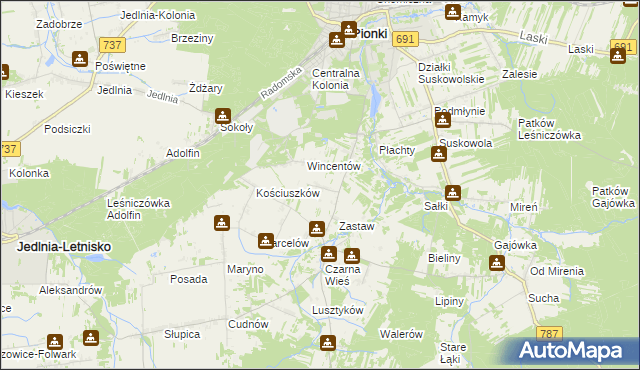 mapa Czarna Kolonia, Czarna Kolonia na mapie Targeo