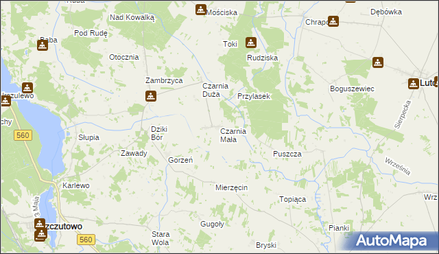 mapa Czarnia Mała, Czarnia Mała na mapie Targeo