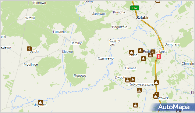 mapa Czarniewo, Czarniewo na mapie Targeo