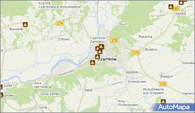 mapa Czarnków, Czarnków na mapie Targeo