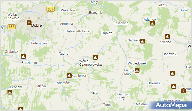 mapa Czarnogłów, Czarnogłów na mapie Targeo