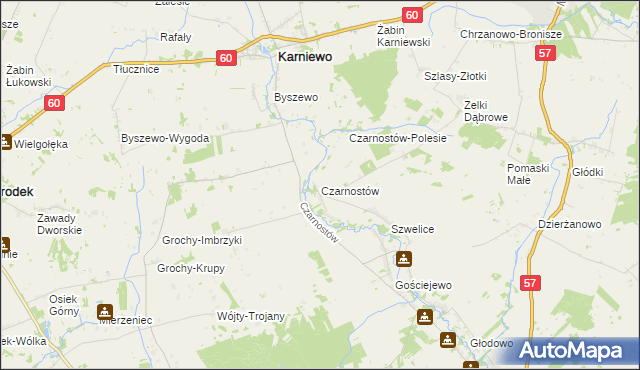 mapa Czarnostów, Czarnostów na mapie Targeo