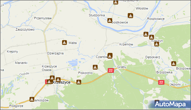 mapa Czartów, Czartów na mapie Targeo