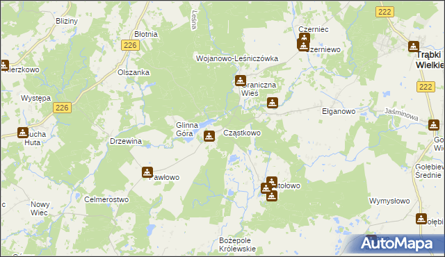 mapa Cząstkowo, Cząstkowo na mapie Targeo