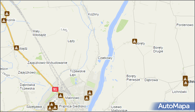 mapa Czatkowy, Czatkowy na mapie Targeo