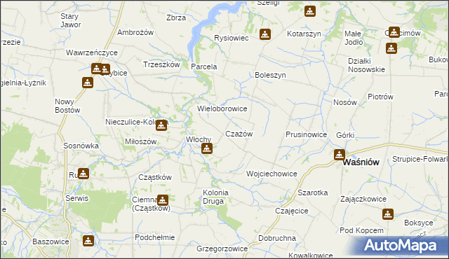 mapa Czażów, Czażów na mapie Targeo