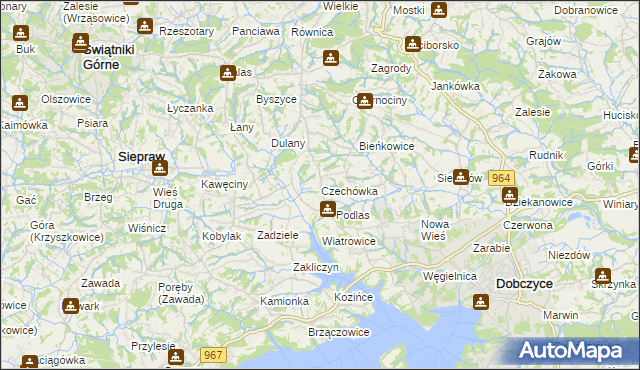 mapa Czechówka gmina Siepraw, Czechówka gmina Siepraw na mapie Targeo