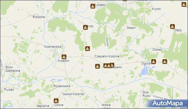 mapa Czepielin-Kolonia, Czepielin-Kolonia na mapie Targeo