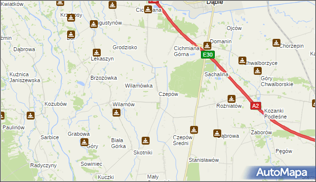 mapa Czepów, Czepów na mapie Targeo