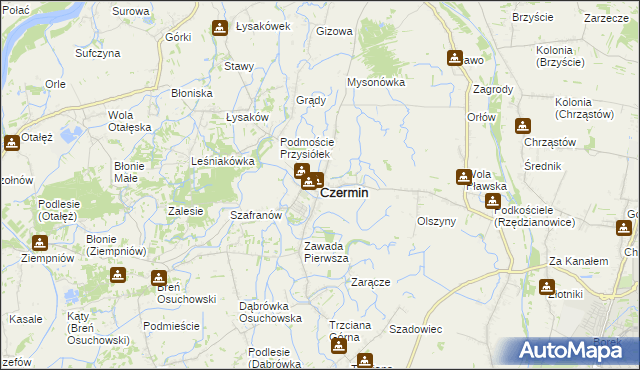 mapa Czermin powiat mielecki, Czermin powiat mielecki na mapie Targeo