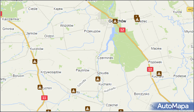 mapa Czerminek, Czerminek na mapie Targeo