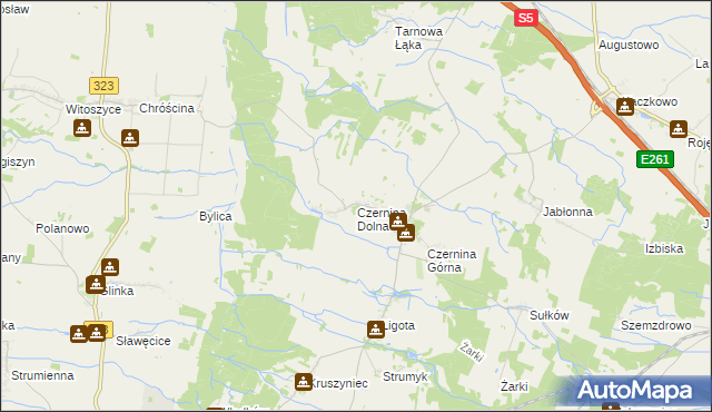 mapa Czernina Dolna, Czernina Dolna na mapie Targeo