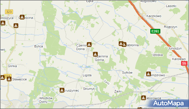 mapa Czernina Górna, Czernina Górna na mapie Targeo