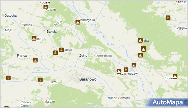 mapa Czerwińskie, Czerwińskie na mapie Targeo