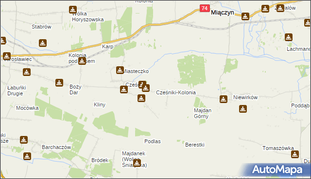 mapa Cześniki-Kolonia, Cześniki-Kolonia na mapie Targeo