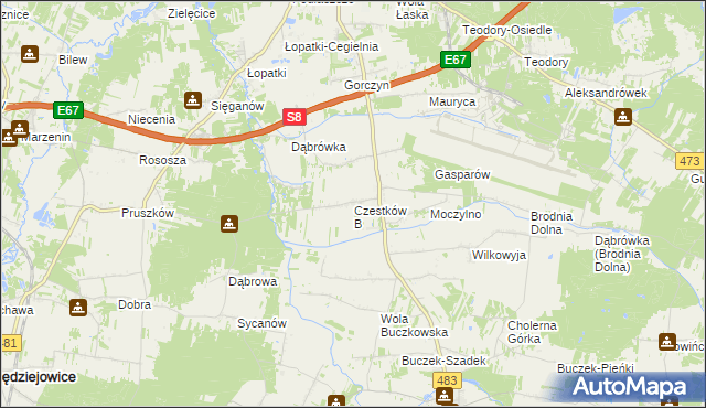 mapa Czestków B, Czestków B na mapie Targeo