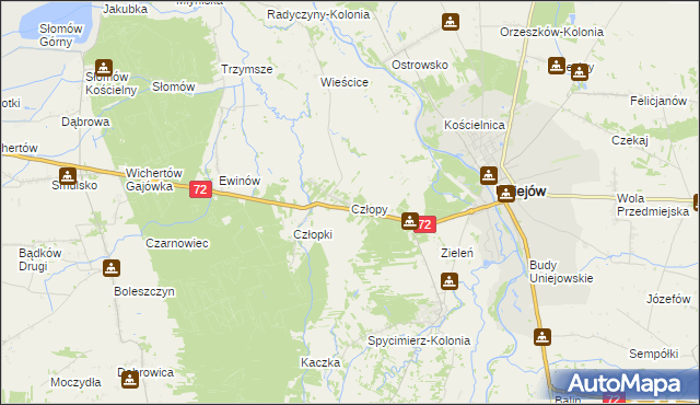 mapa Człopy, Człopy na mapie Targeo