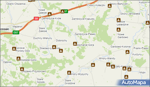 mapa Czochanie-Góra, Czochanie-Góra na mapie Targeo