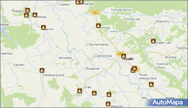 mapa Czołnochów, Czołnochów na mapie Targeo