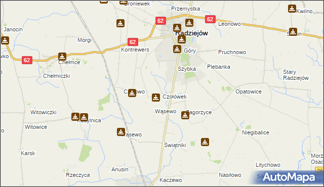 mapa Czołówek, Czołówek na mapie Targeo