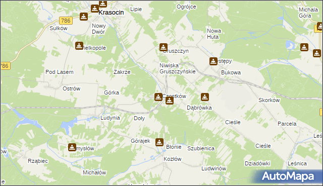 mapa Czostków gmina Krasocin, Czostków gmina Krasocin na mapie Targeo