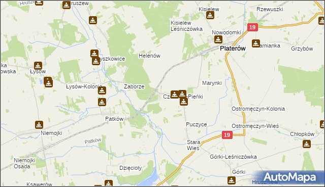 mapa Czuchów-Pieńki, Czuchów-Pieńki na mapie Targeo