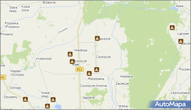 mapa Czułczyce, Czułczyce na mapie Targeo