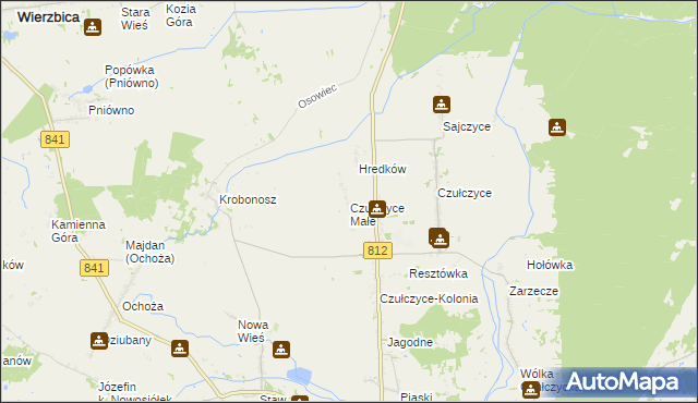 mapa Czułczyce Małe, Czułczyce Małe na mapie Targeo