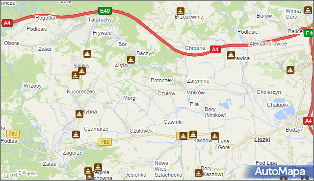 mapa Czułów, Czułów na mapie Targeo