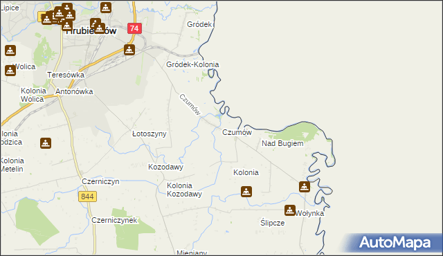 mapa Czumów, Czumów na mapie Targeo