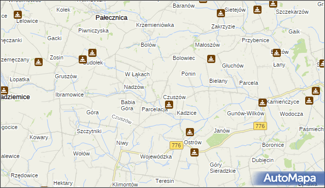 mapa Czuszów, Czuszów na mapie Targeo