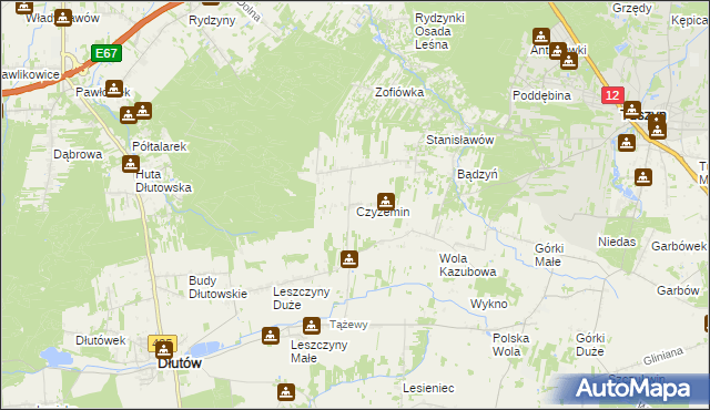 mapa Czyżemin, Czyżemin na mapie Targeo